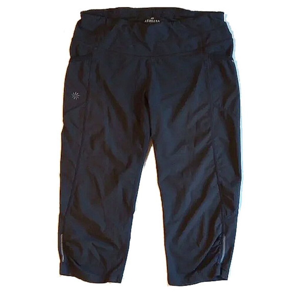 Athleta Activewear Nylon Cropped Knee Length Jogger Pants S Black